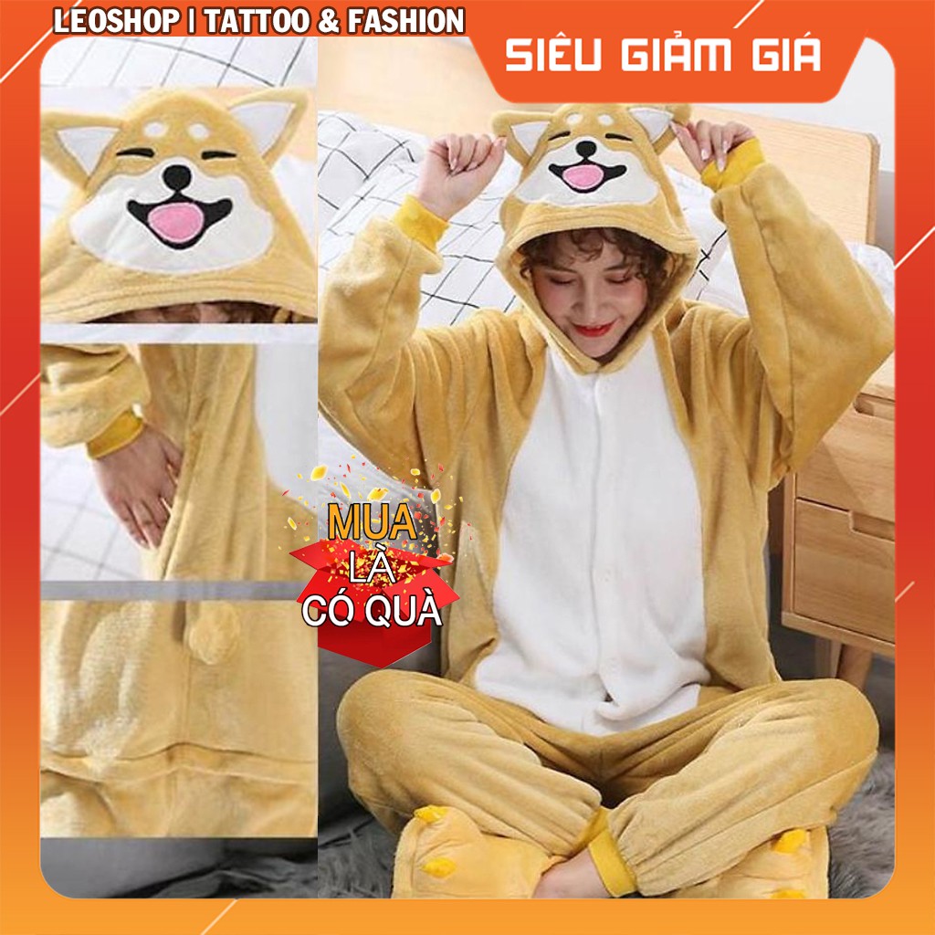 Bộ Đồ Thú Chó Shiba Inu - Chất Nhung Mịn Cao Cấp [FREESHIP]