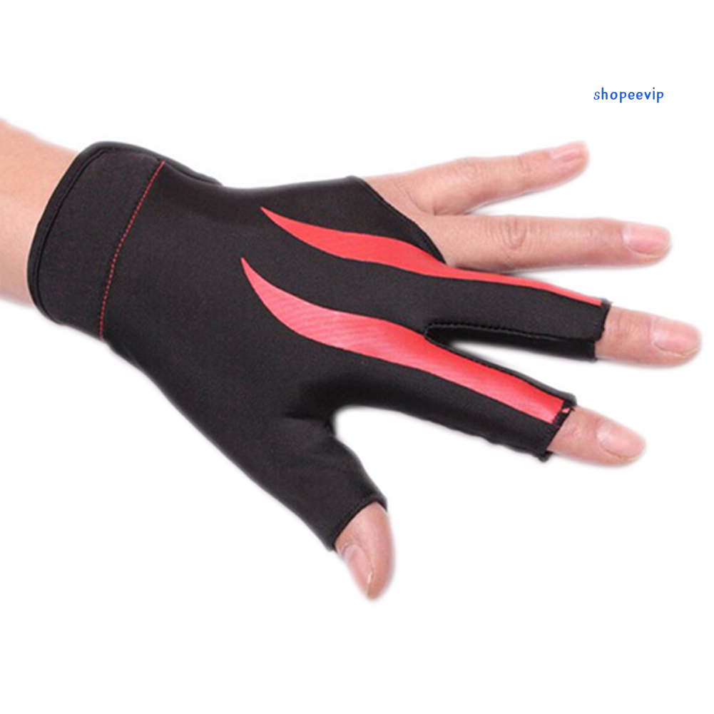 SPVP 1Pc Unisex 3 Fingers Anti-slip Billiard Game Snooker Pool Cue Shooter Glove