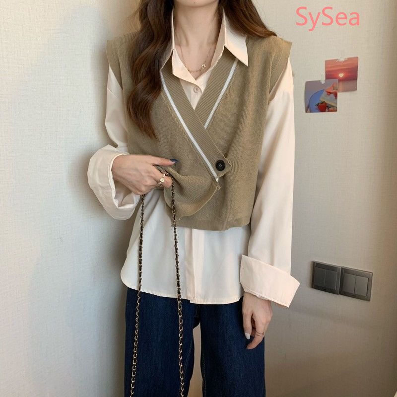 Áo Len Không Tay Phong Cách Retro Hàn Quốc