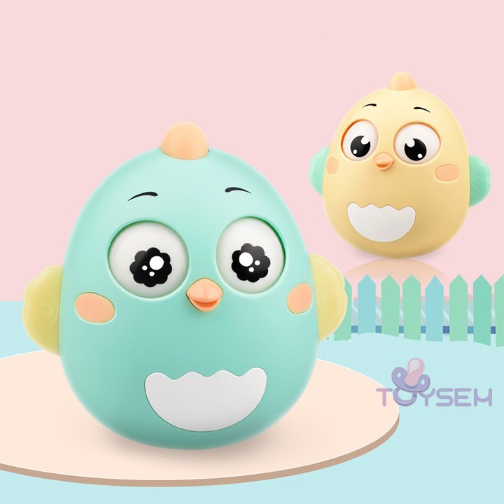 Đồ chơi trẻ sơ sinh gà con lật đật có chuông toysem lục lạc lắc kêu - Quà tặng sinh nhật đầy tháng thôi nôi cho bé
