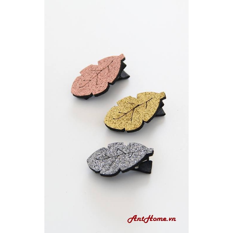 Kẹp tóc handmade hình lá.