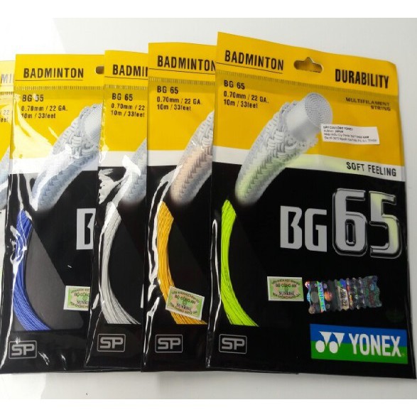 DÂY CƯỚC CĂNG VỢT YONEX BG 65 đủ 3 TEM CHÍNH HÃNG- Nhà phân phối chính hãng- Sport Huế