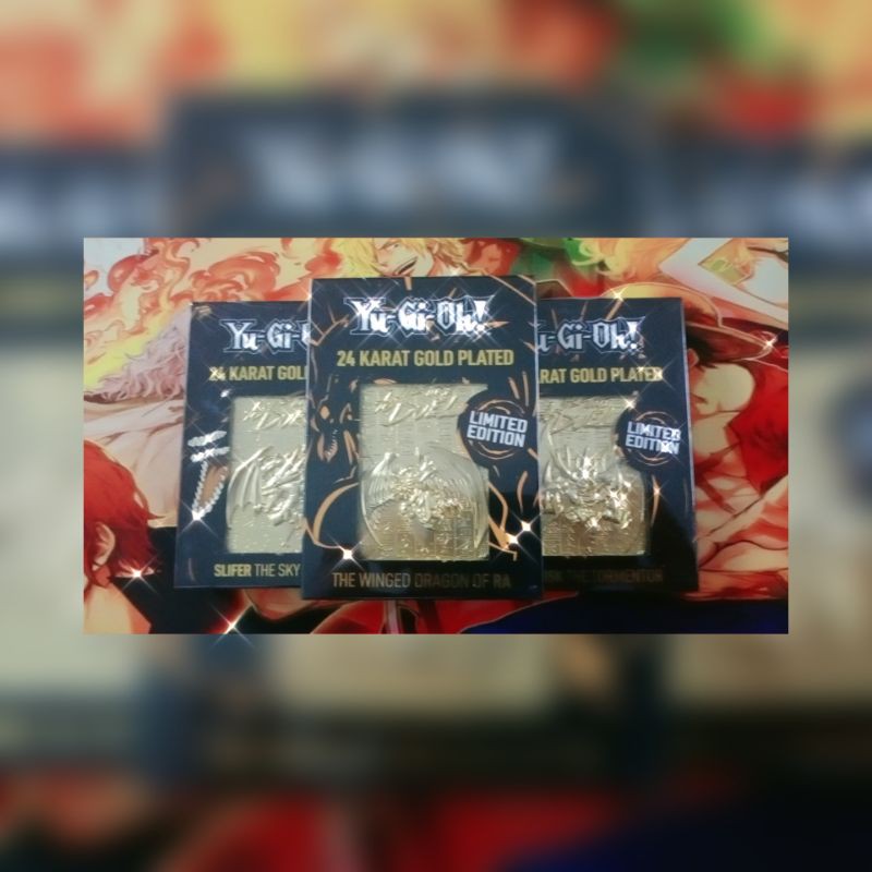 Thẻ hình 3 vị Thần linh ánh sáng yugioh - Gold 24k tặng kèm thần