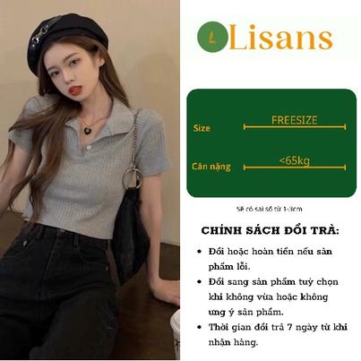 Áo thun nữ tay ngắn có cổ dáng ôm ANT001