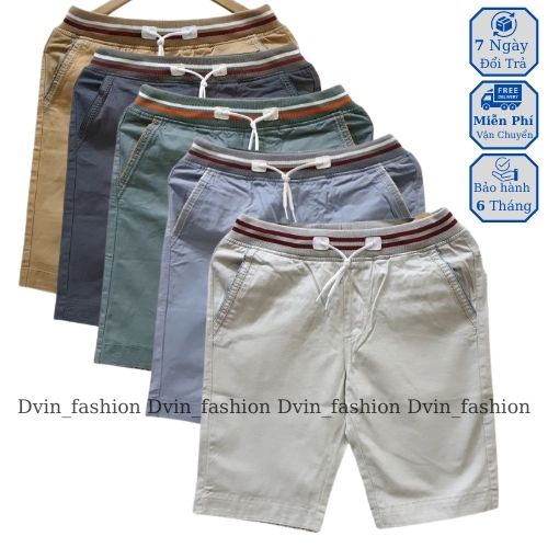 Quần short Nam kaki lưng thun co giãn cao cấp mặc nhà đi chơi thể thao nhiều màu siêu chất Dvin_ Fashion