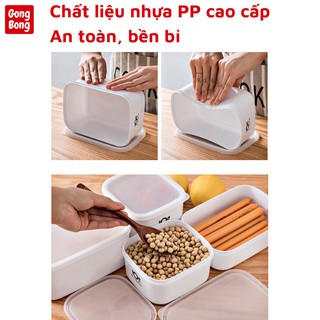 Hộp đựng thực phẩm tủ lạnh trữ đông bảo quản thức ăn chất liệu nhựa tupperware cao cấp an toàn quay lò vi sóng