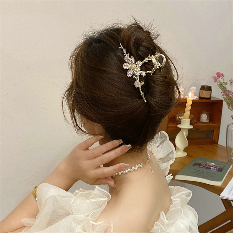 Kẹp Tóc Hợp Kim Đính Đá Và Ngọc Trai Thời Trang Cho Nữ