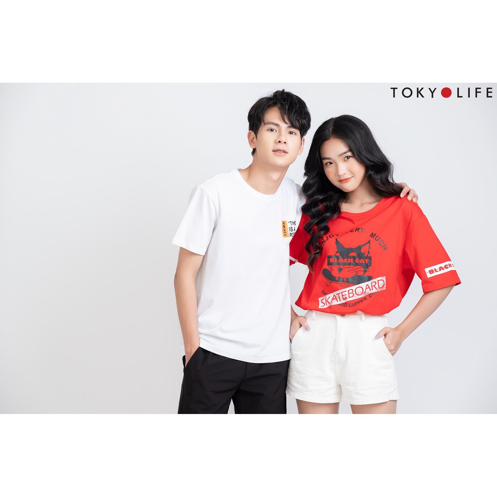 Áo Thun Nữ TOKYOLIFE dáng dài tay lỡ phối kẻ sọc năng động, cá tính E9TSH044G | WebRaoVat - webraovat.net.vn