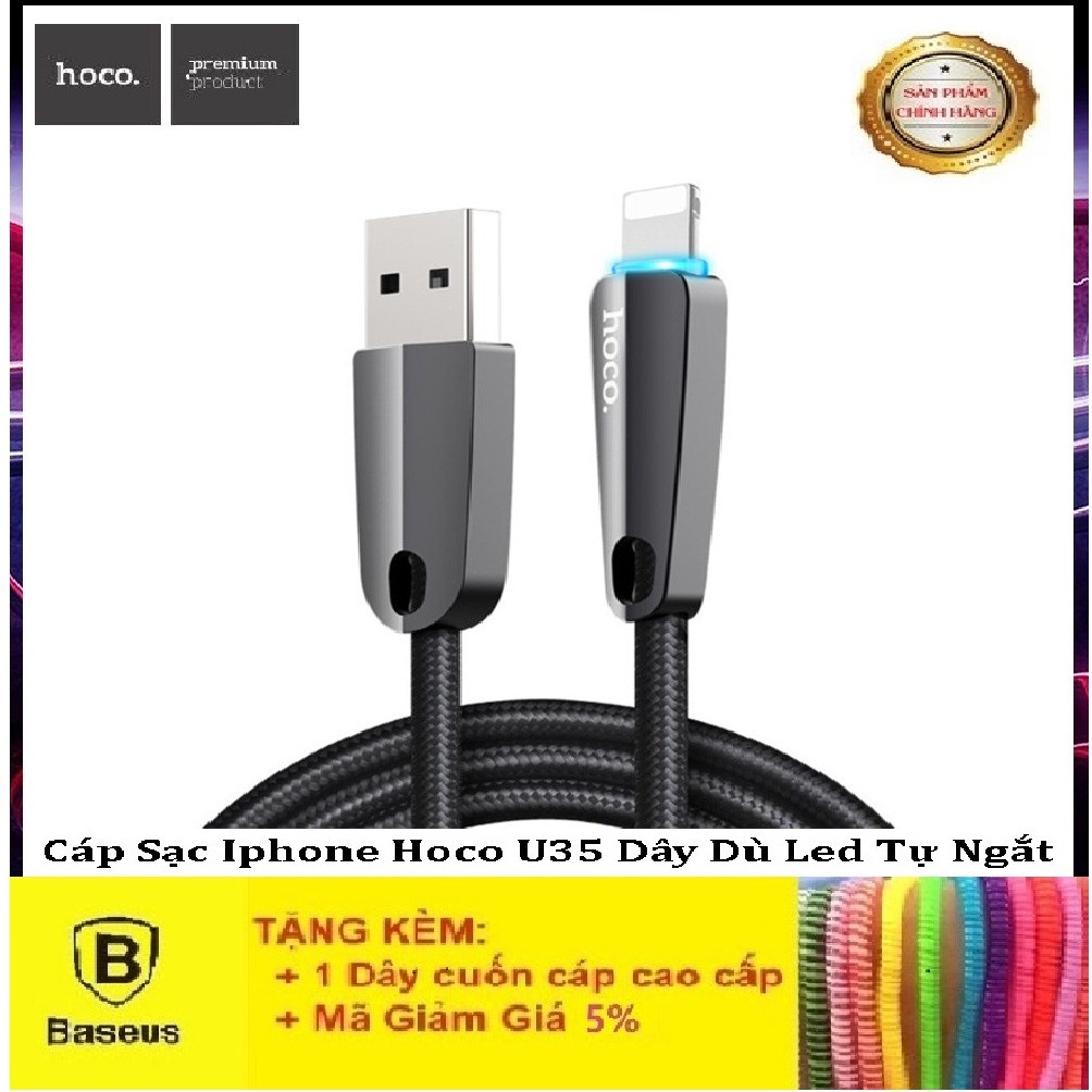 Sạc IPTự Ngắt 💎SIÊU BỀN💎 Cáp sạc Hoco U35 Ngắt Điện Thông Minh-BH 12 tháng