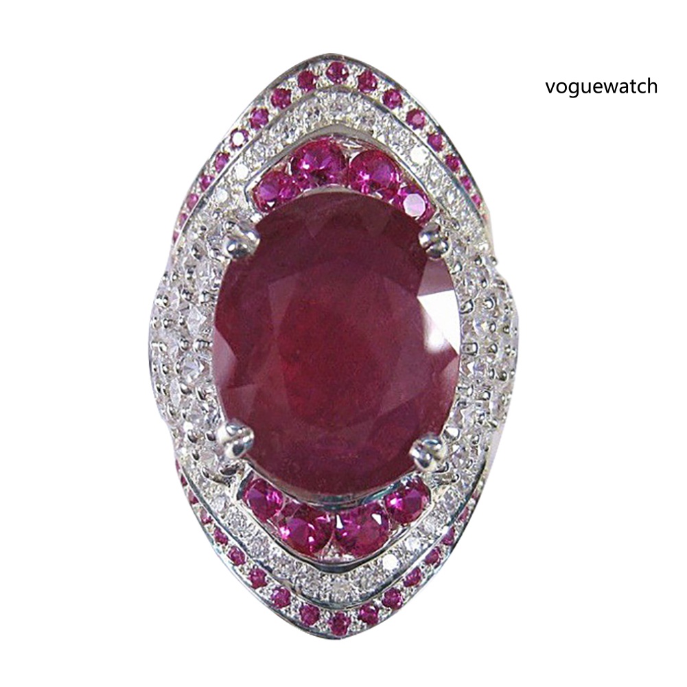 Nhẫn Đính Đá Ruby Nhân Tạo Thời Trang Cho Nữ