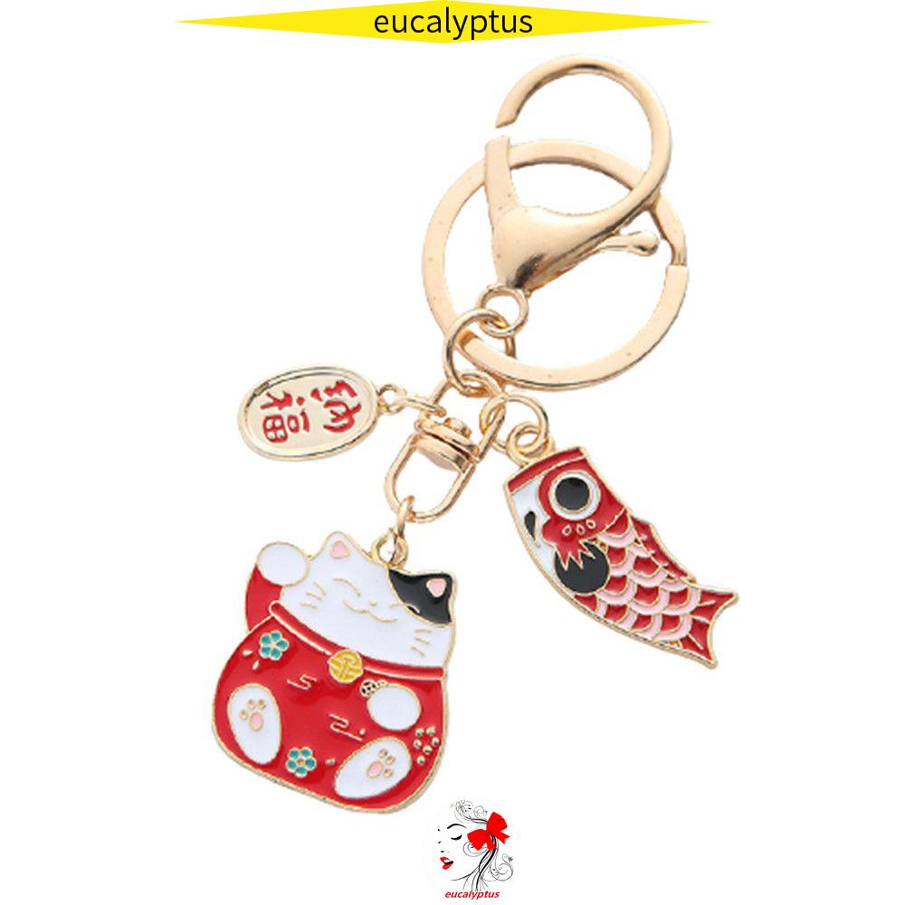 Móc Khóa Hình Mèo May Mắn Nhật Bản Dễ Thương Có Nhiều Màu Trang Trí Túi Xách/Móc Khóa