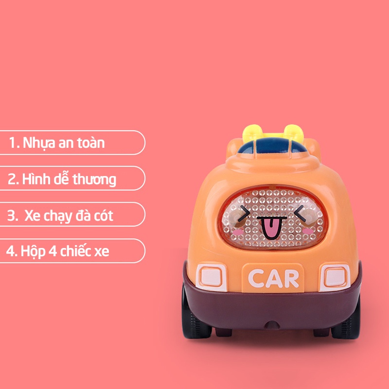 Hộp 4 xe ô tô đồ chơi cao cấp cho bé