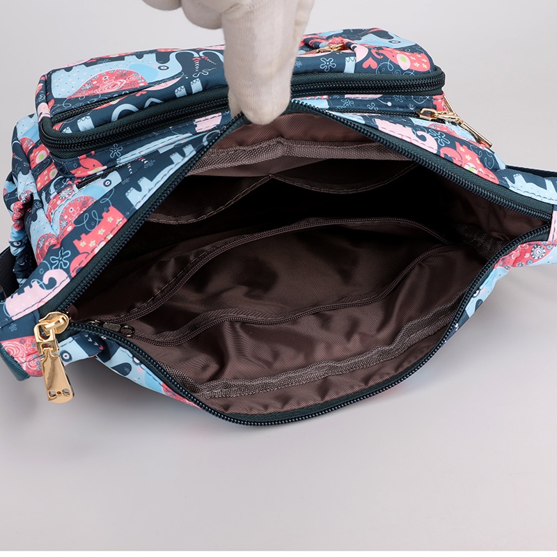 Túi Đeo Chéo Vải Canvas In Họa Tiết Phong Cách Trung Hoa Cho Nữ