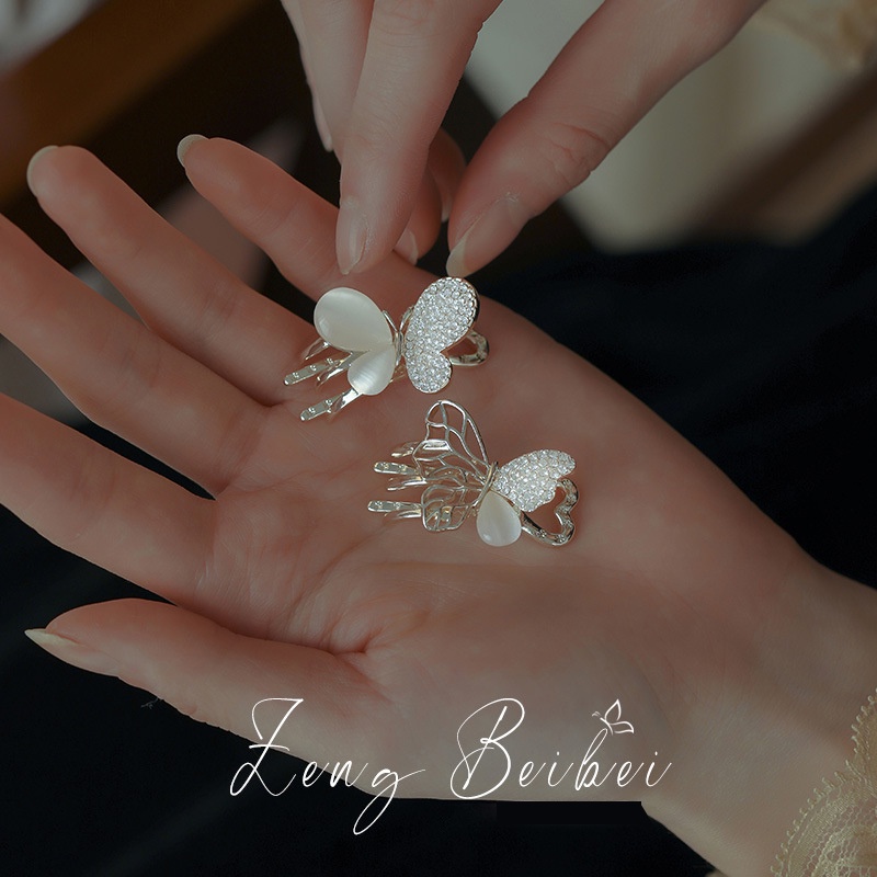 Kẹp Tóc Nữ Đính Đá Opal Phong Cách Hàn Quốc