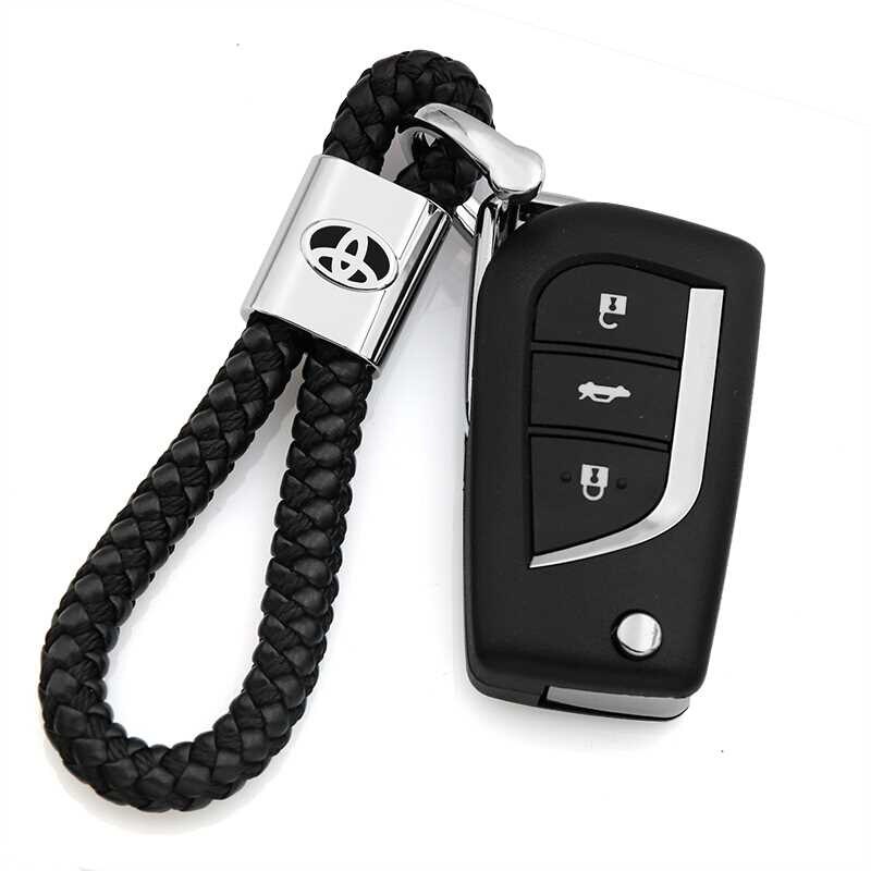 Móc khóa dây da bện cho xe ô tô Toyota Honda Mitsubishi Siuki Ford Chevrolet Kia Mini Lexus