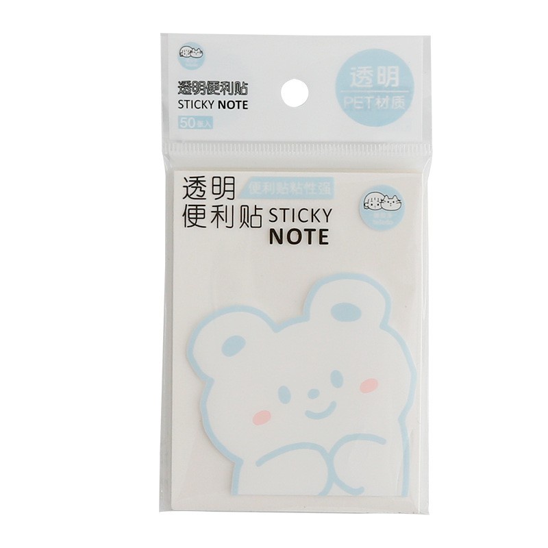 Tập 50 tờ giấy note ghi chú trong suốt, giấy nhớ học tập, văn phòng đơn giản NO02