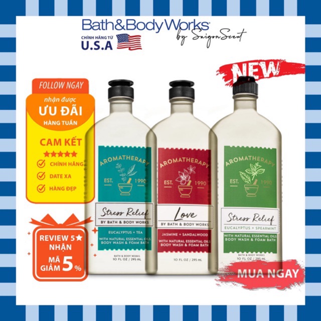 TẮM/ LOTION BATH & BODY WORKS AROMATHERAPY - STRESS RELIEF | BigBuy360 - bigbuy360.vn