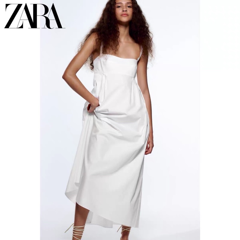 Váy 2 dây midi xoè Zaarrra, 2 mầu
