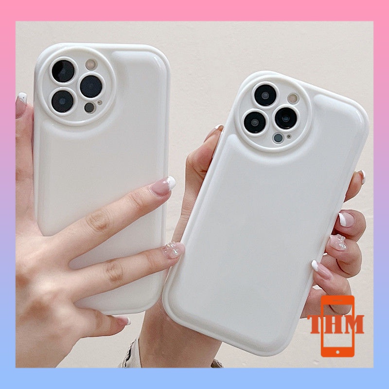 Ốp Điện Thoại Mềm Màu Trắng Có Túi Khí Chống Rơi Cho Iphone 14 13 12 11 pro Max X XR XS Max 8 7 Plus-286