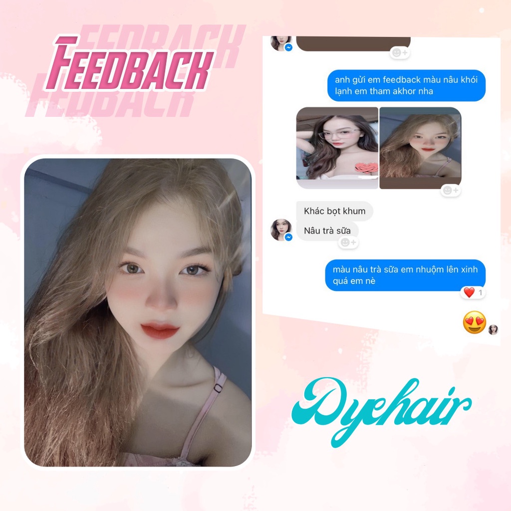 Thuốc nhuộm tóc màu TRÀ SỮA DYE HAIR, tặng kèm oxy trợ dưỡng và bao tay