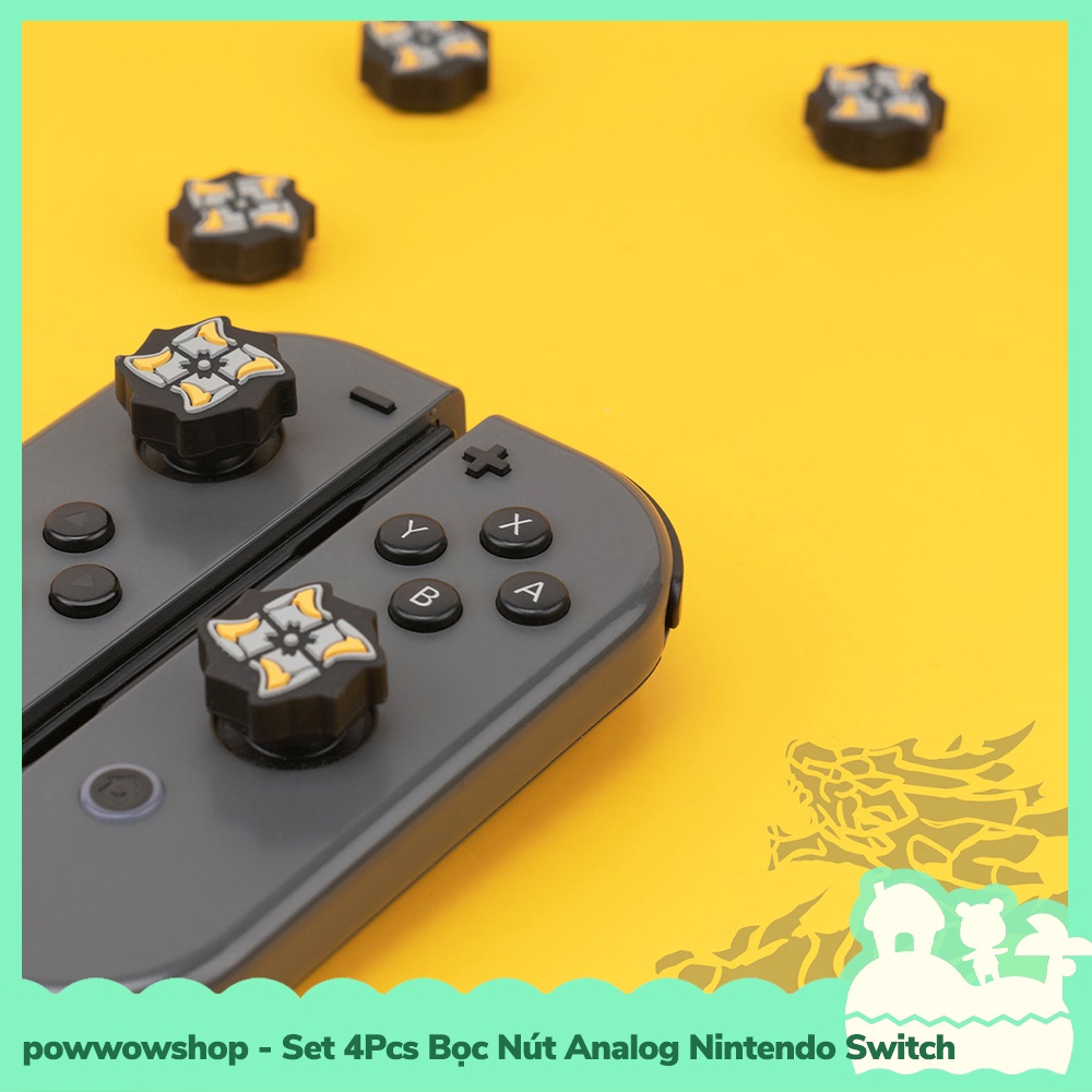 [Sẵn VN - Hỏa Tốc] Set 4Pcs Bọc Nút Shuriken Analog Joycon Cho Máy Game Cầm Tay Nintendo Switch / Lite Monster Hunter