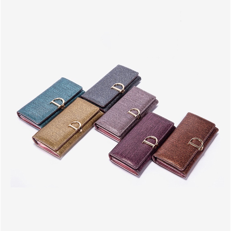 Ví nữ dài dáng gấp kim tuyến sang chảnh BAG U DIO19