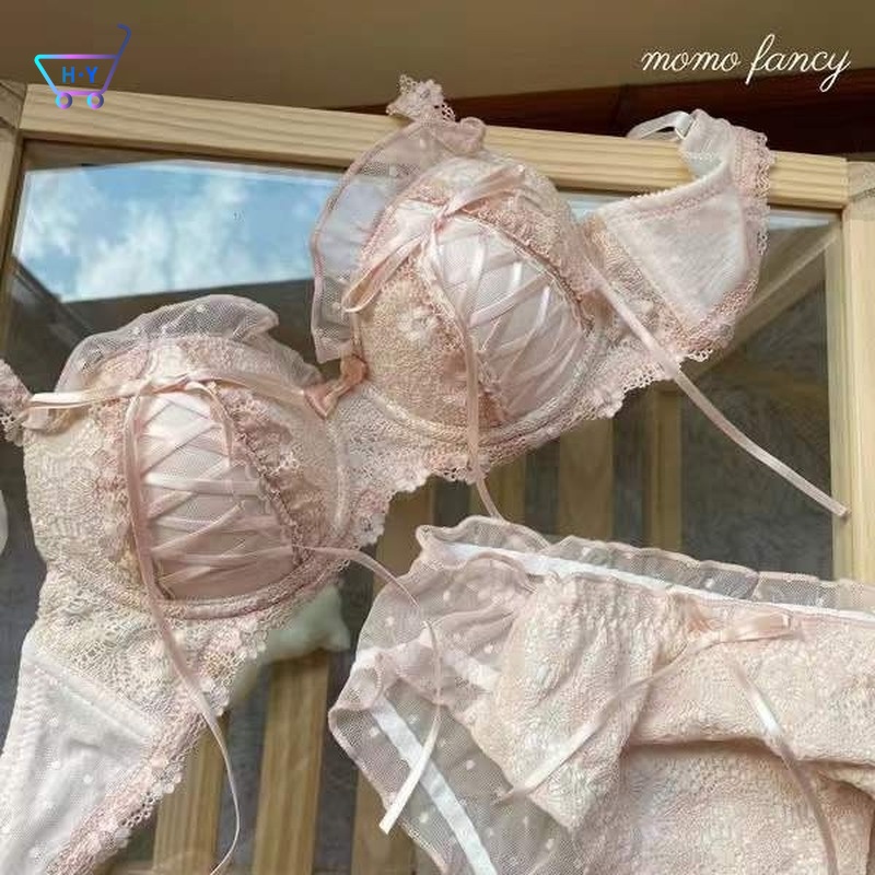 Áo Ngực Ren Thêu Hoa Phối Dây Ruy Băng Chéo Không Gọng Gợi Cảm Cho Nữ