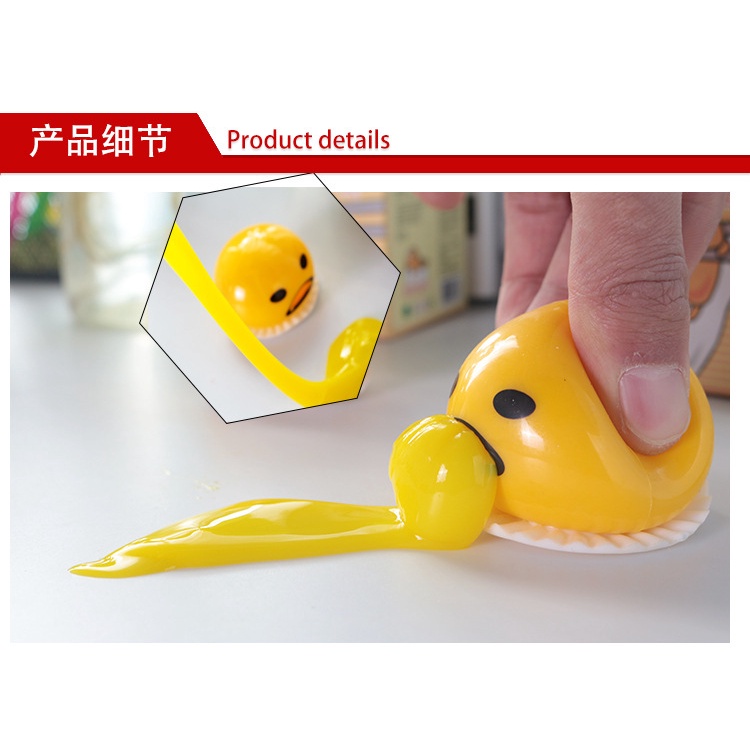 Đồ Chơi Nắn Bóp Đàn Hồi Giảm Stress Hình Lòng Đỏ Trứng Gà