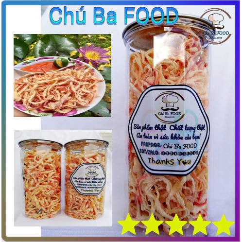250G 🦑Mực Hấp Dừa Xé Sợi🦑 Chú Ba FOOD | Mực thật - Mềm, Dai, Ngon, Chất lượng