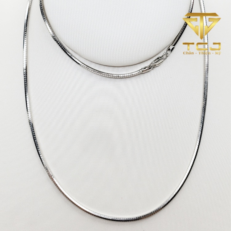 Dây Nam bạc ý 925 xi vàng trắng DN0014 (đường kính dây 2.0mm, dài 55cm) Trang sức Toàn Cầu TCJ