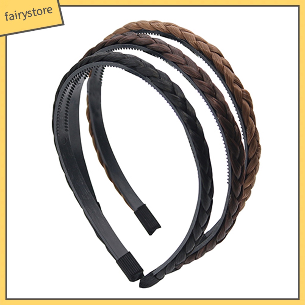 Băng Đô Cài Tóc Giả Bằng Sợi Tổng Hợp Màu Trơn Thời Trang Dự Tiệc