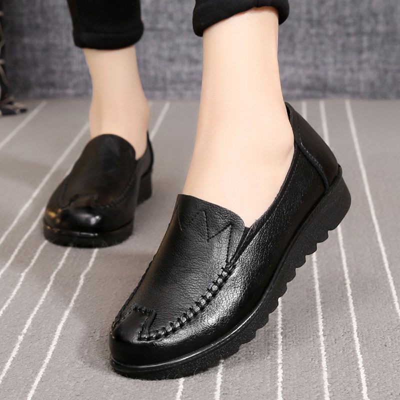 [SIÊU MỀM ÊM CHÂN] Giày mọi, slip on đế thấp vân chỉ đi bộ nữ trung niên