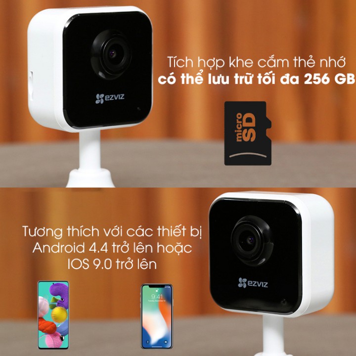 Camera Ezviz , camera wifi EZVIZ C1HC 1080p đàm thoại 2 chiều, ống kính góc rộng 130 độ, phát hiện chuyển động