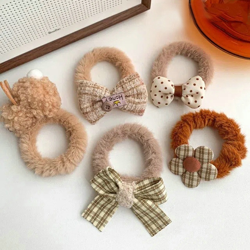 Bộ 5 Dây Buộc Tóc Hình Động Vật Hoạt Hình Đáng Yêu Cho Trẻ Em