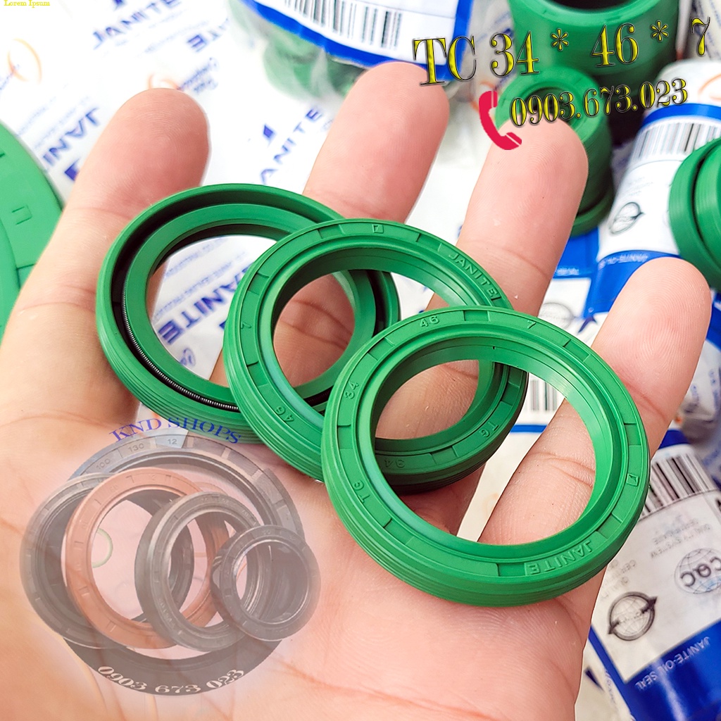 Phốt dầu JANITE TG 34*46*7, Phớt cao su chặn nhớt trục láp ngang  và hộp giảm tốc máy cày Kubota |KND