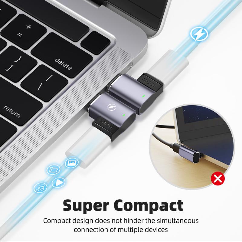 Đầu chuyển đổi HDOORLINK nam châm PD 100W USB C sang Type C 11 chấu 5A chất lượng cao tiện lợi