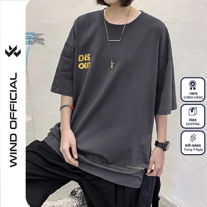 [Mã SKAMA8 giảm 8% đơn 300K] Áo phông tay lỡ WIND unisex form rộng DISOUT thời trang nam nữ oversize ulzzang