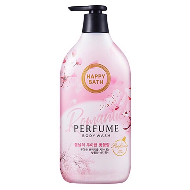 Sữa Tắm Cao Cấp Hàn Quốc HAPPY BATH Perfume Body Wash - Romantic Cherry Blossom 900ml