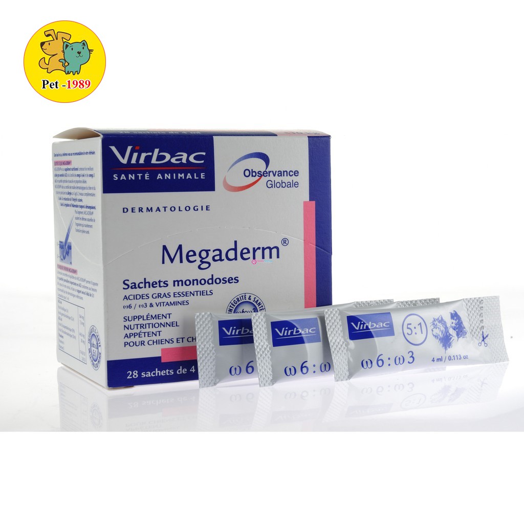 Gói Gel Dinh Dưỡng Virbac Megaderm 4ml Giúp Mượt Lông, Da Và Giảm Ngứa Chó Mèo Pet-1989