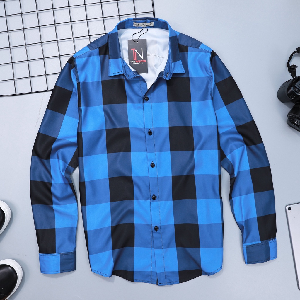 Áo sơ mi nam dài tay ⚡LỊCH LÃM - ĐẲNG CẤP⚡ Họa tiết caro chất liệu lụa Twill mềm mịn siêu mát | BigBuy360 - bigbuy360.vn