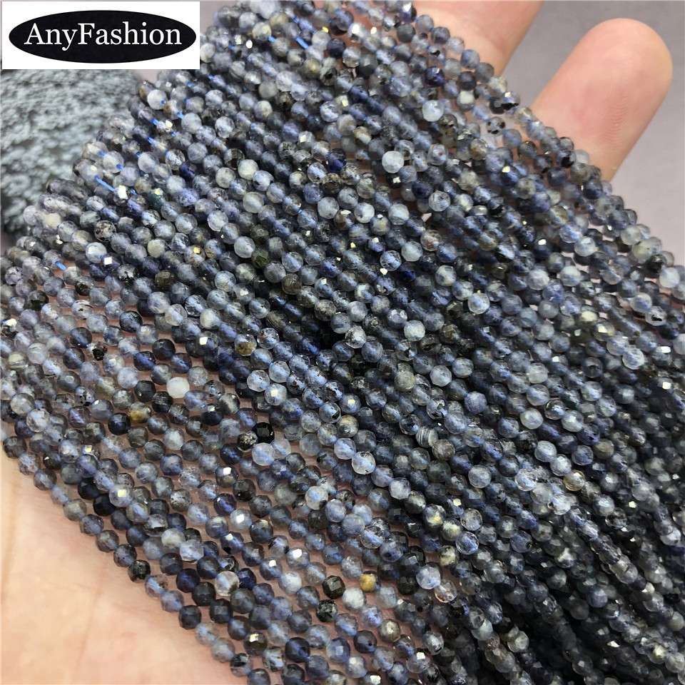 Đá tự nhiên Hạt nhỏ Iolite 2 / 3 / 4mm Cắt mặt Đá quý DIY tỏa sáng