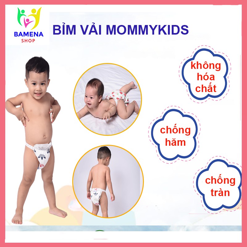 Bỉm vải Mommykids chống tràn free size từ 1-24 tháng, 1 chiếc