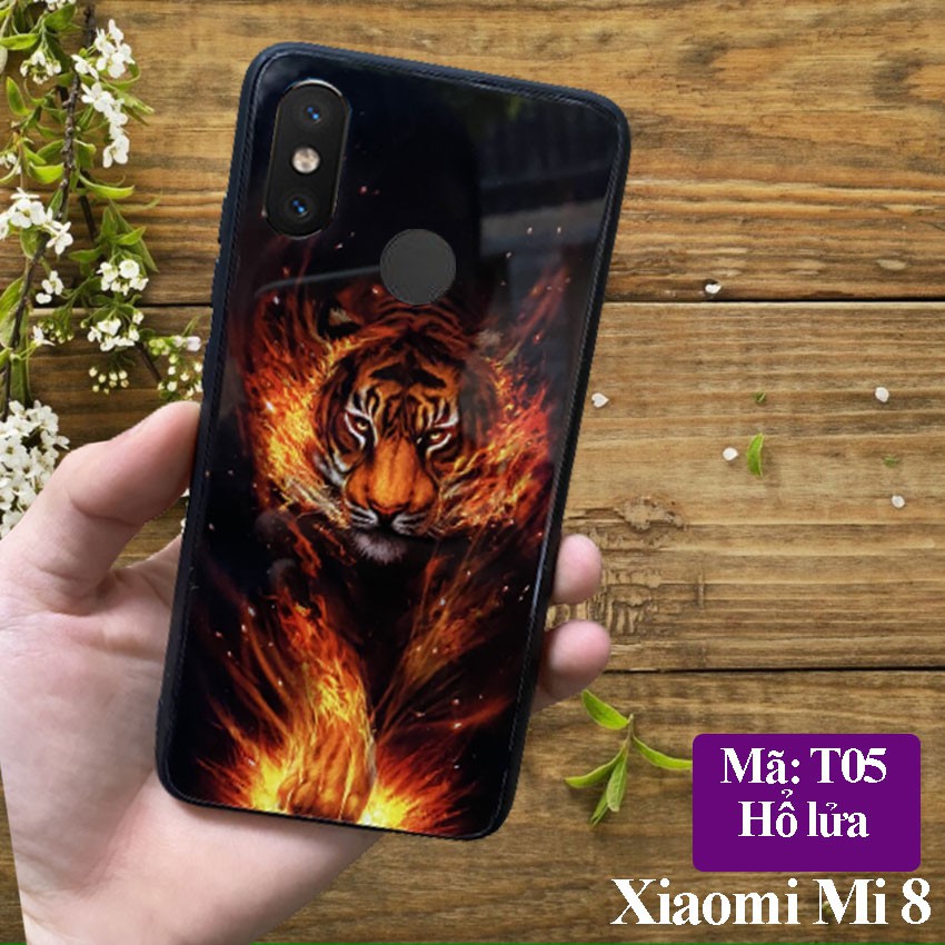 [Freeship] Ốp lưng Xiaom Mi8 , ốp điện thoại Mi 8 mặt kính in hoa văn sang trọng, vỏ case đẹp