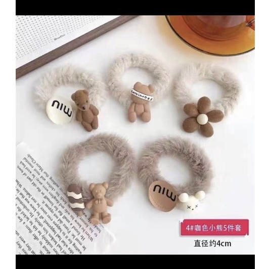 Dây cột tóc nhung lông mềm mịn hình gấu mèo dễ thương nhiều mầu dành cho nữ