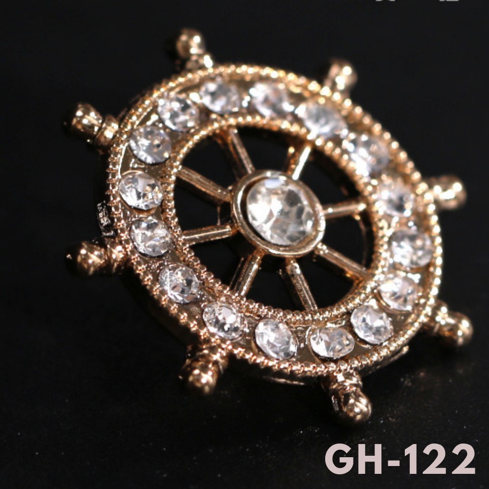 Ghim Cài áo Vest Nam thời trang hình bánh lái tàu thuyền trưởng GH-157, GH-158, GH-122
