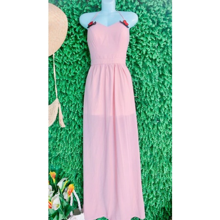 Thanh lý đầm dạ hội maxi voan có mút ngực size dưới 50kg,