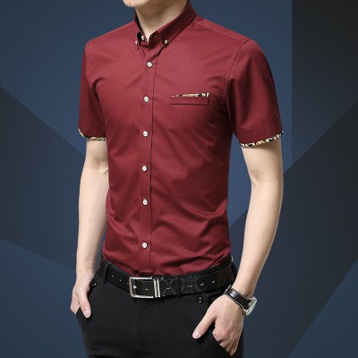 Áo sơ mi trơn in hình ngắn tay áo sơ mi nam giản dị áo sơ mi nam thoải mái cho nam giới áo sơ mi công sở 2730