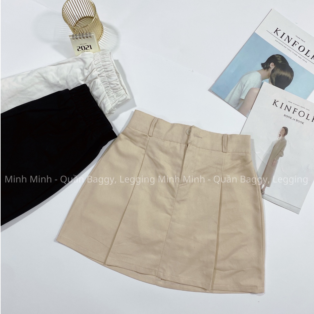 Chân Váy Ngắn Liyan Dáng Chữ A Chất Liệu Kaki Có Quần Chống Lộ M241, Chân Váy Xoè Lưng Cao Cạp Chun Sau Dễ Phối Đồ