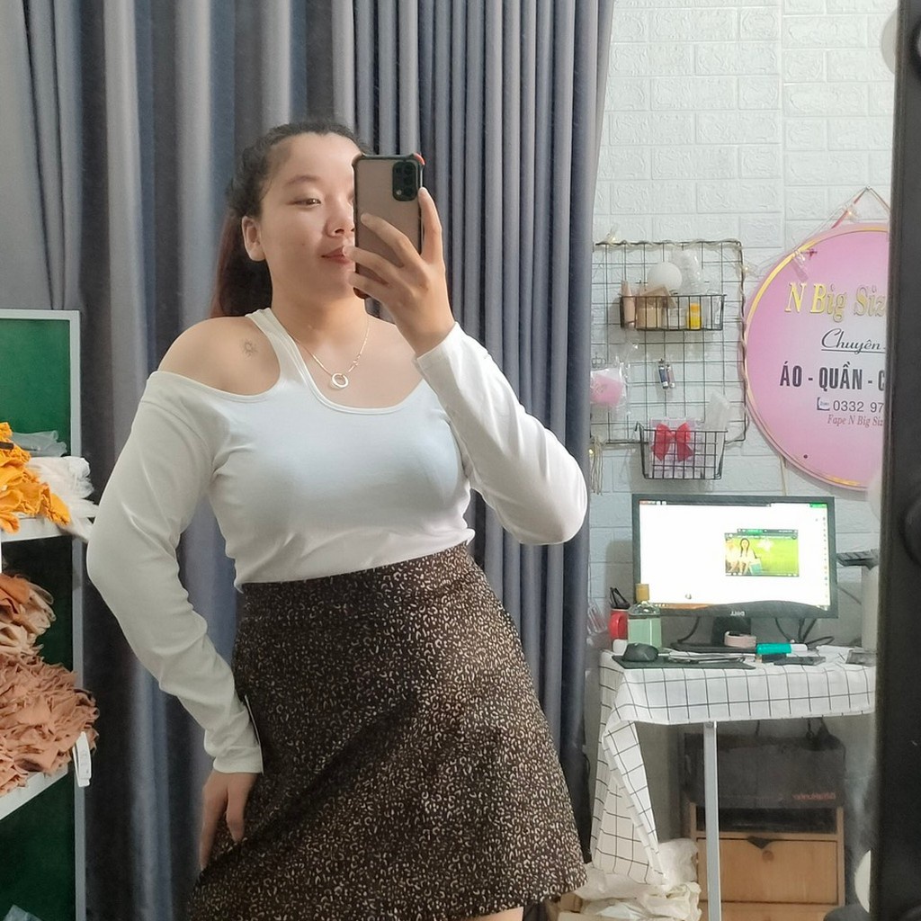Chân Váy Beo BIGSIZE NỮ Chất Kaki Xuất Khẩu Co Dãn thoải mái, Size ngoại cỡ, 60-95 kg-Bigsize Cô Nhỏ