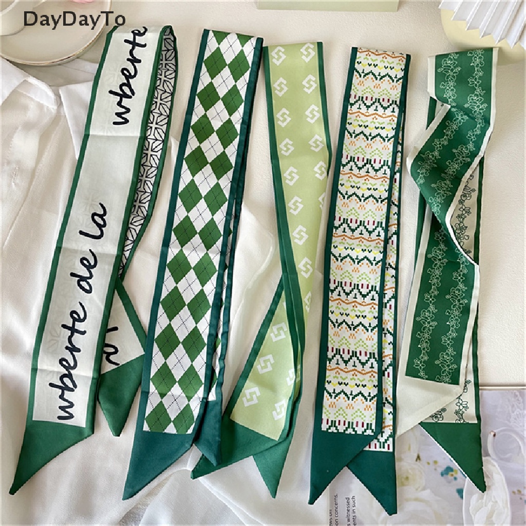 Dây Cột Tóc Ruy Băng Dài Bằng Lụa In Họa Tiết Thời Trang Cho Nữ